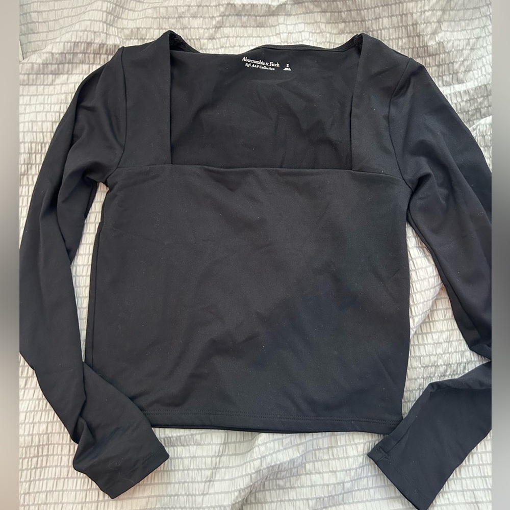 Abercrombie square neck long sleeve black S